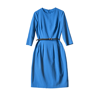 Image of blue silk dress